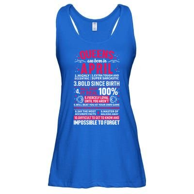 Queens Are Born In April Gift Ladies Essential Flowy Tank