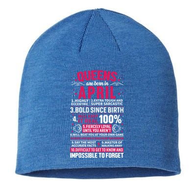 Queens Are Born In April Gift Sustainable Beanie