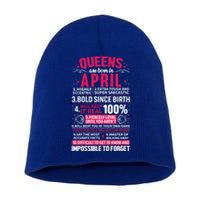 Queens Are Born In April Gift Short Acrylic Beanie