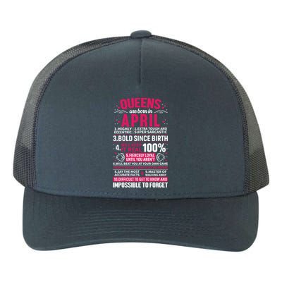 Queens Are Born In April Gift Yupoong Adult 5-Panel Trucker Hat