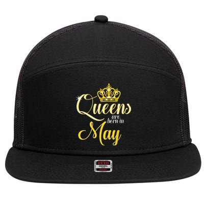 Queens Are Born In May Women Birthday Month Date 7 Panel Mesh Trucker Snapback Hat