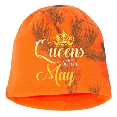 Queens Are Born In May Women Birthday Month Date Kati - Camo Knit Beanie