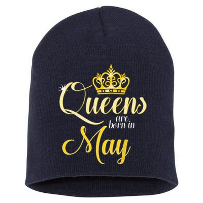 Queens Are Born In May Women Birthday Month Date Short Acrylic Beanie