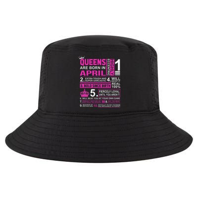 Queens Are Born In April Birthday Cool Comfort Performance Bucket Hat