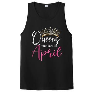 Queens Are Born In April Funny April PosiCharge Competitor Tank