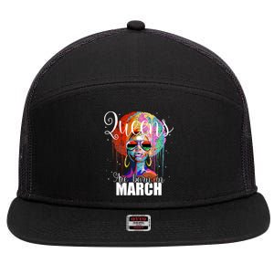 Queens Are Born In March Birthday Gift 7 Panel Mesh Trucker Snapback Hat