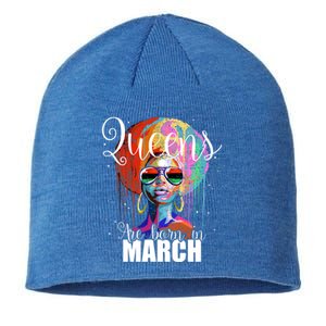 Queens Are Born In March Birthday Gift Sustainable Beanie