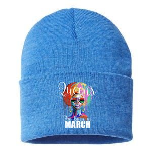 Queens Are Born In March Birthday Gift Sustainable Knit Beanie