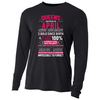 Queens Are Born in April Cooling Performance Long Sleeve Crew