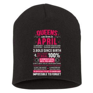 Queens Are Born in April Short Acrylic Beanie