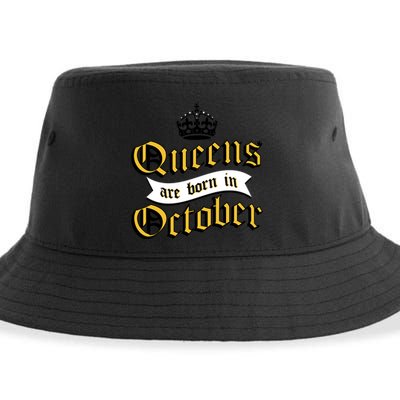 Queens Are Born In October Sustainable Bucket Hat