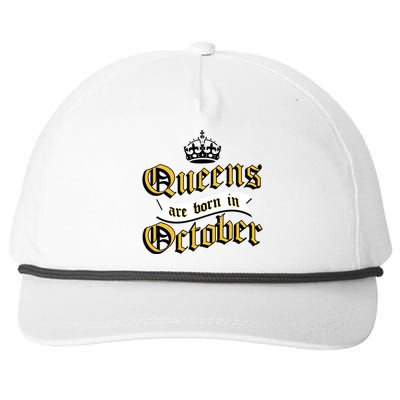 Queens Are Born In October Snapback Five-Panel Rope Hat