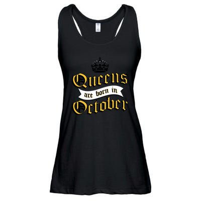 Queens Are Born In October Ladies Essential Flowy Tank
