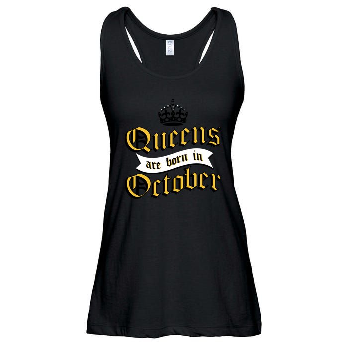 Queens Are Born In October Ladies Essential Flowy Tank