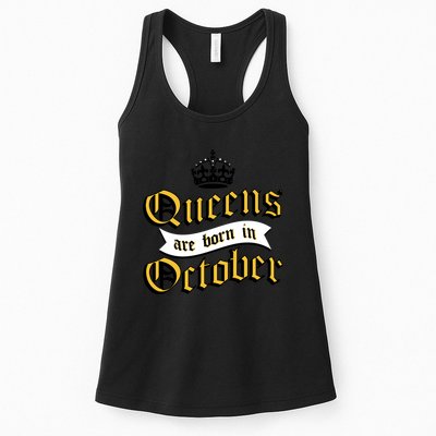 Queens Are Born In October Womens Tank Top