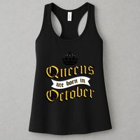 Queens Are Born In October Womens Tank Top
