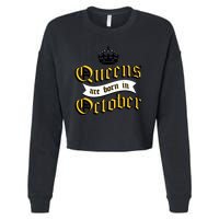 Queens Are Born In October Cropped Pullover Crew