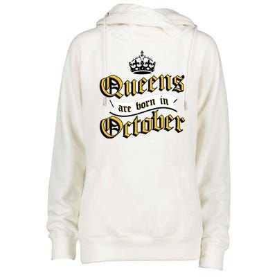 Queens Are Born In October Womens Funnel Neck Pullover Hood