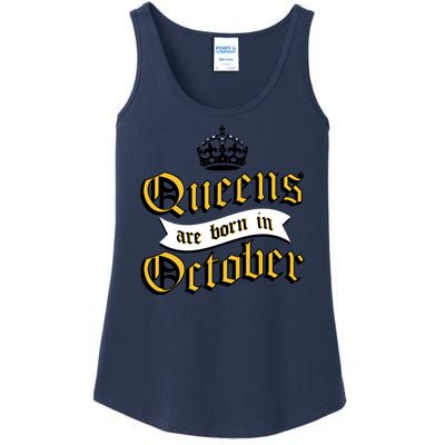 Queens Are Born In October Ladies Essential Tank