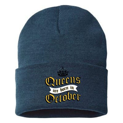 Queens Are Born In October Sustainable Knit Beanie