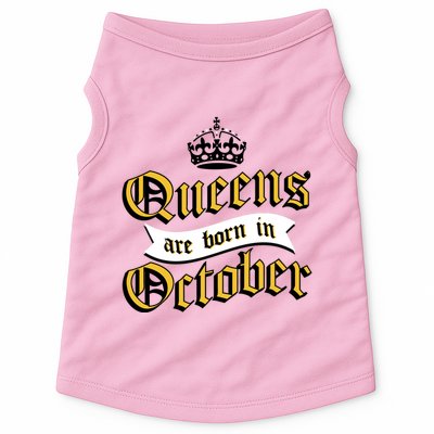 Queens Are Born In October Doggie Tank