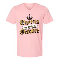 Queens Are Born In October V-Neck T-Shirt