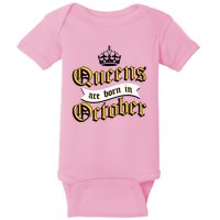 Queens Are Born In October Baby Bodysuit