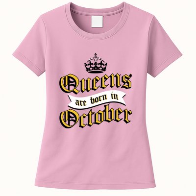 Queens Are Born In October Womens T-Shirt
