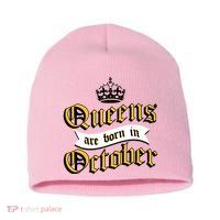 Queens Are Born In October Short Acrylic Beanie