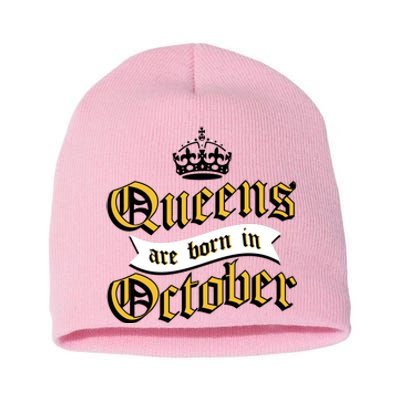 Queens Are Born In October Short Acrylic Beanie