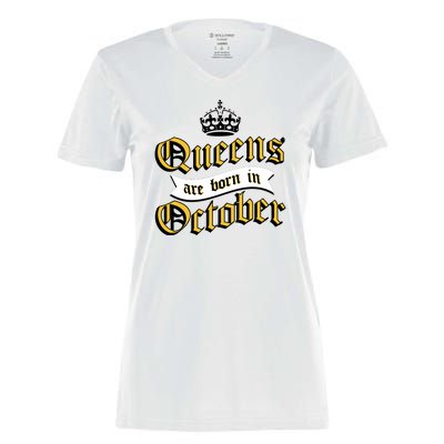 Queens Are Born In October Women's Momentum V-Neck T-Shirt