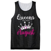 Queens Are Born In August Pink Crown Birthday Gifts Mesh Reversible Basketball Jersey Tank