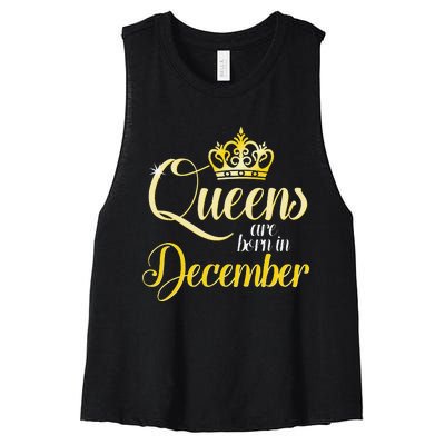 Queens Are Born In December Birthday Wo Month Gift Women's Racerback Cropped Tank