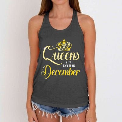 Queens Are Born In December Birthday Wo Month Gift Women's Knotted Racerback Tank