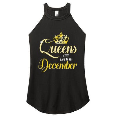 Queens Are Born In December Birthday Wo Month Gift Women's Perfect Tri Rocker Tank