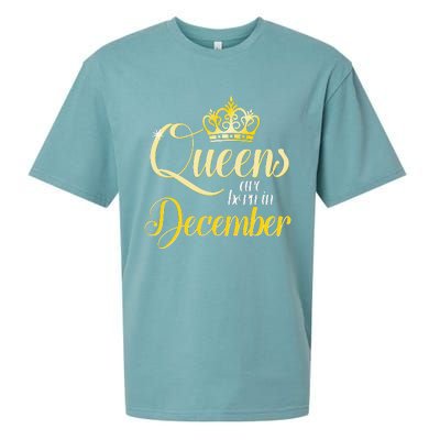 Queens Are Born In December Birthday Wo Month Gift Sueded Cloud Jersey T-Shirt