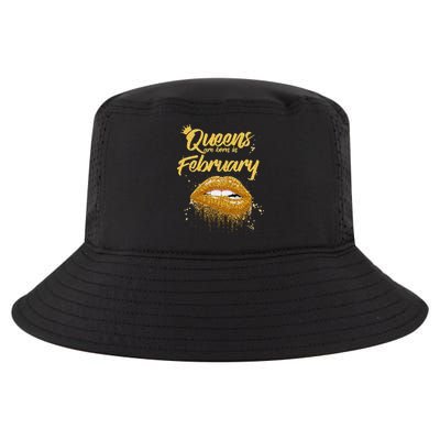 Queens Are Born In February Birthday for Black Wo Cool Comfort Performance Bucket Hat