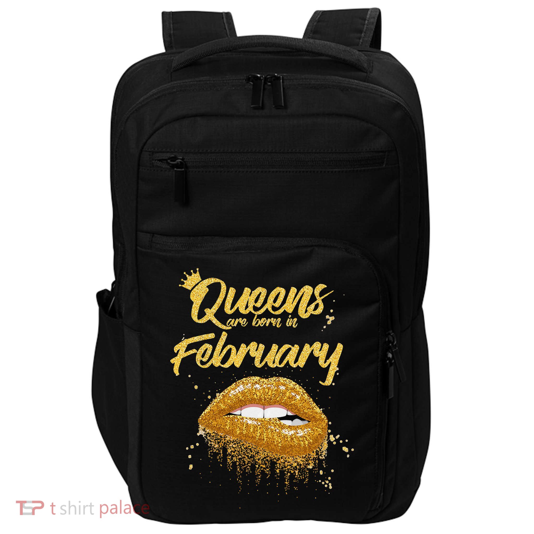 Queens Are Born In February Birthday for Black Wo Impact Tech Backpack