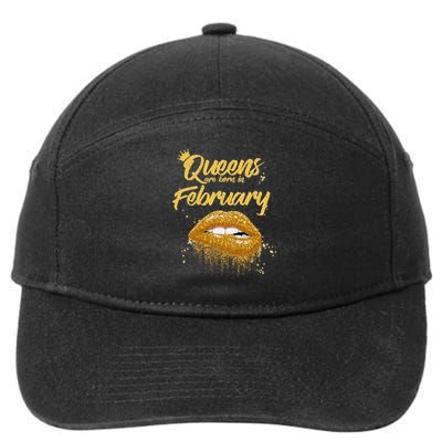 Queens Are Born In February Birthday for Black Wo 7-Panel Snapback Hat