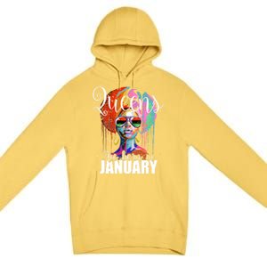 Queens Are Born In January Birthday Gift Funny Gift Premium Pullover Hoodie