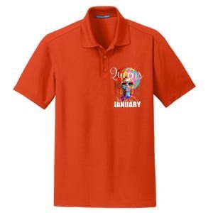 Queens Are Born In January Birthday Gift Funny Gift Dry Zone Grid Polo