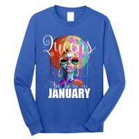 Queens Are Born In January Birthday Gift Funny Gift Long Sleeve Shirt