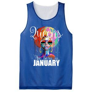 Queens Are Born In January Birthday Gift Funny Gift Mesh Reversible Basketball Jersey Tank