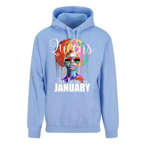 Queens Are Born In January Birthday Gift Funny Gift Unisex Surf Hoodie