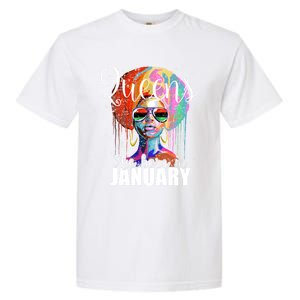 Queens Are Born In January Birthday Gift Funny Gift Garment-Dyed Heavyweight T-Shirt