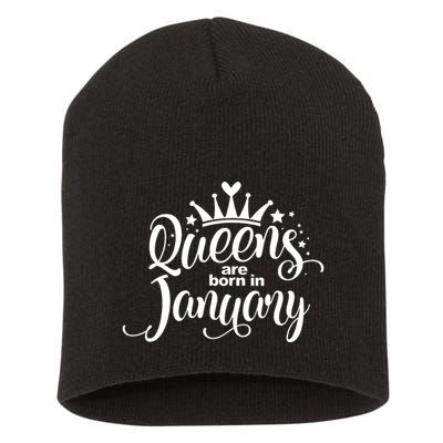 Queens Are Born In January Birthday Short Acrylic Beanie