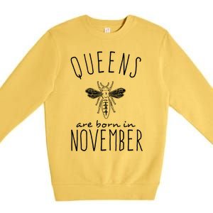 Queens Are Born In November Premium Crewneck Sweatshirt