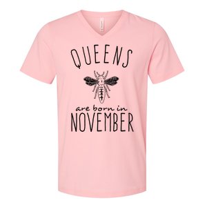 Queens Are Born In November V-Neck T-Shirt