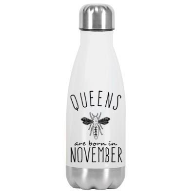 Queens Are Born In November Stainless Steel Insulated Water Bottle