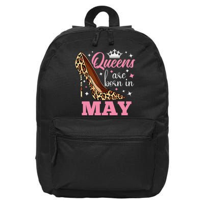 Queens are Born in May Funny May Birthday 16 in Basic Backpack